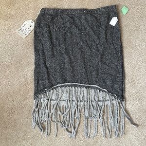 Cousin Earl Boutique Grey Fringe Skirt Bohemian Small